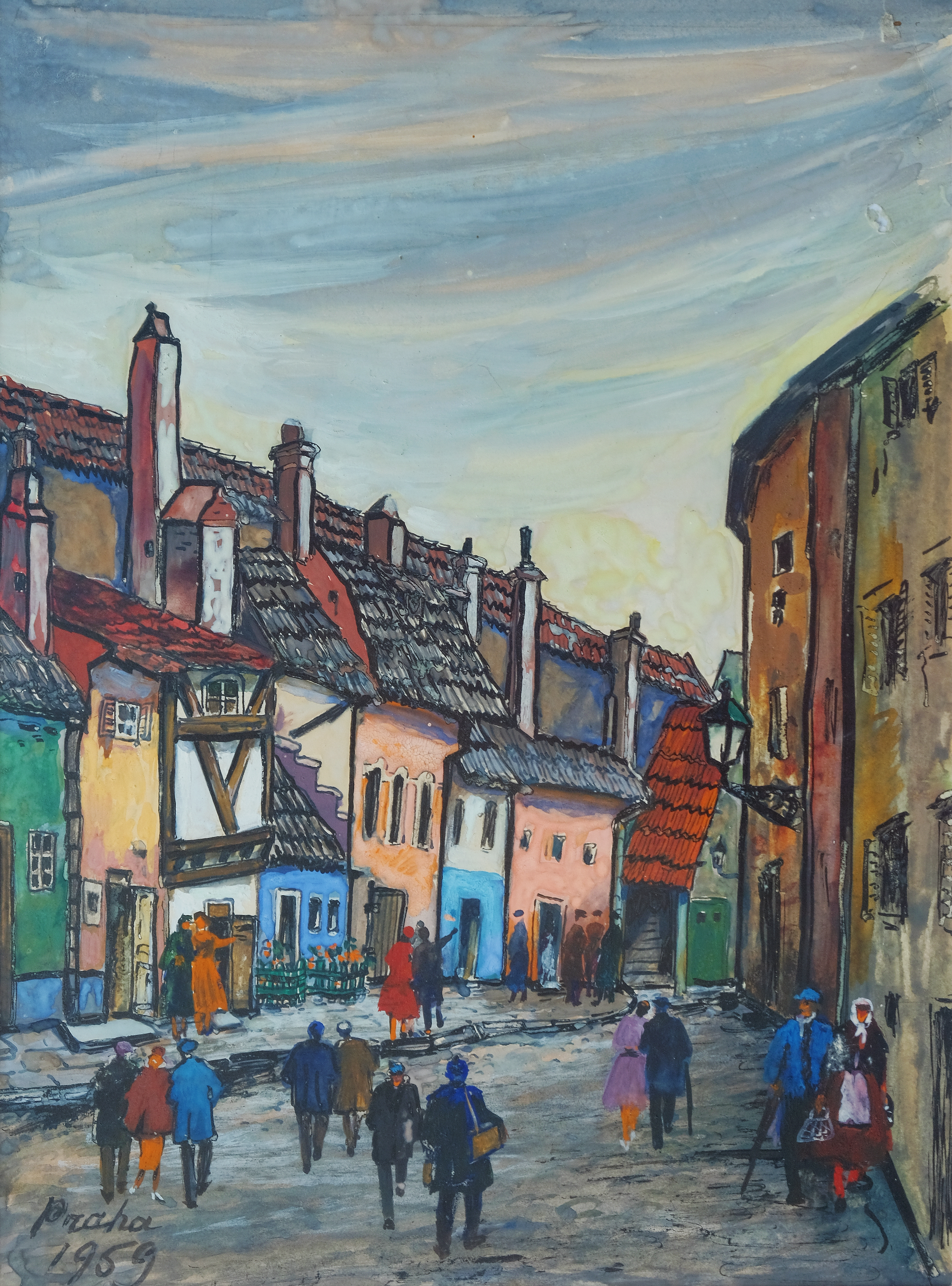 Elene Akhvlediani – Prague (paper/gouache. 35X26. 1959)