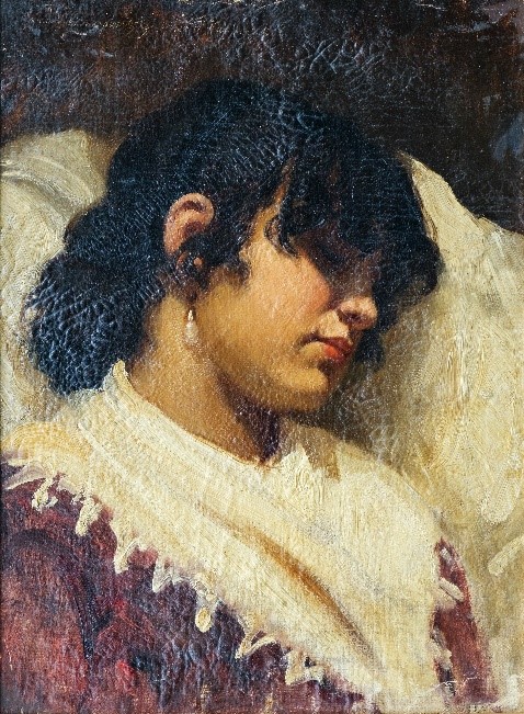სტეფან ბაკალოვიჩი (1857-1947) - მძინარე ქალი (ტილო/ზეთი.40X30.1884)