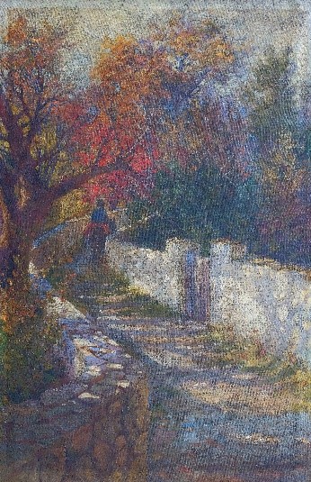 Dmitri Pakhomov (1871-1924) -Autumn in Ortabatumi (c./oil.141X94.1916)