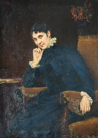 გაბრიელ შახინგერი (1850-1912)-ქალი სავარძელში (ტილო/ზეთი.120X90.1897)