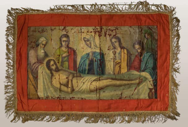 ''Epitaphios'',19th century - a composition on cloth, "The Lamentation of Christ" - depiction of Christ’s descent from the cross.