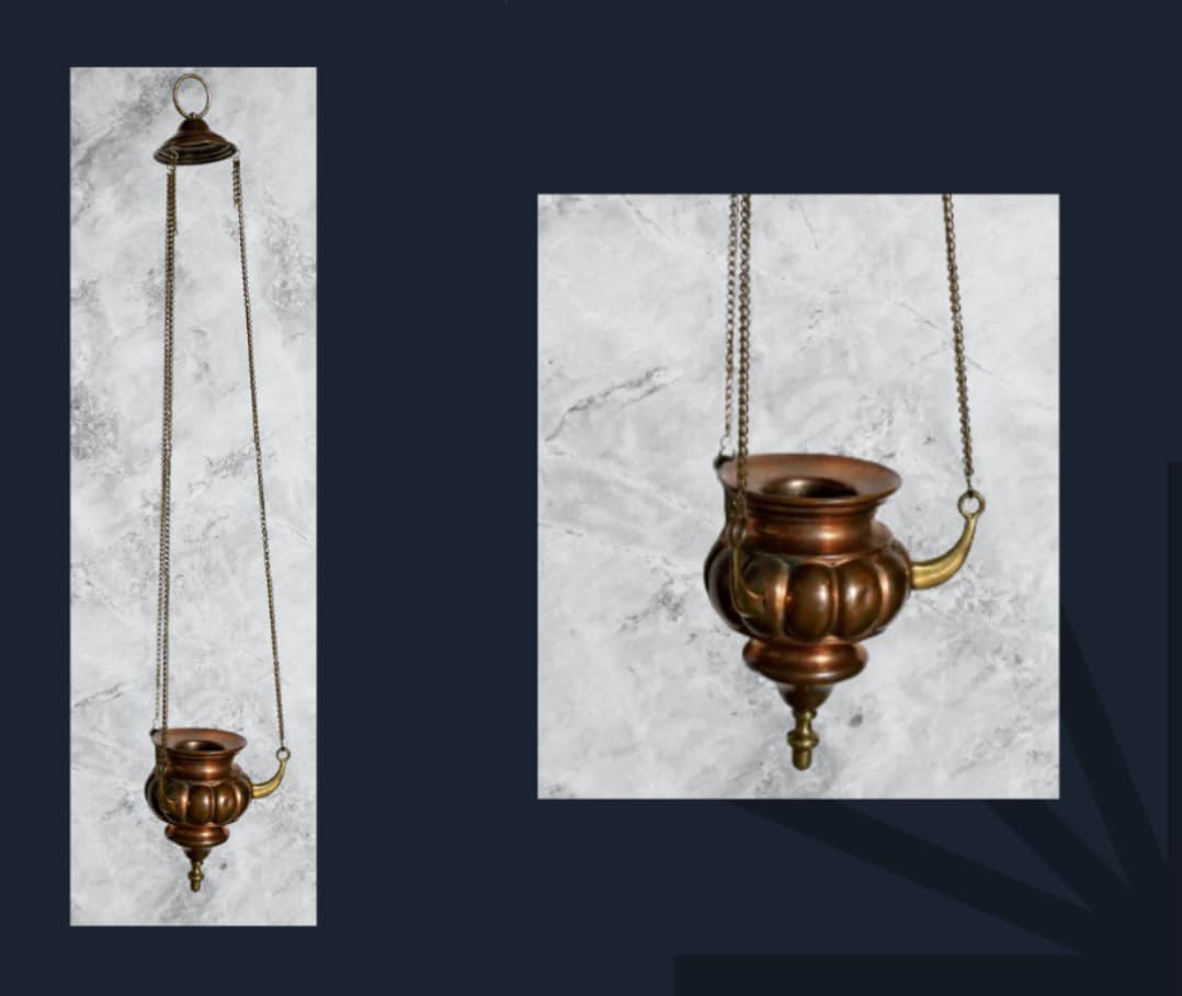 Hanging oil lamp (Candle) - is one of the essential objects of worship in the Christian church.