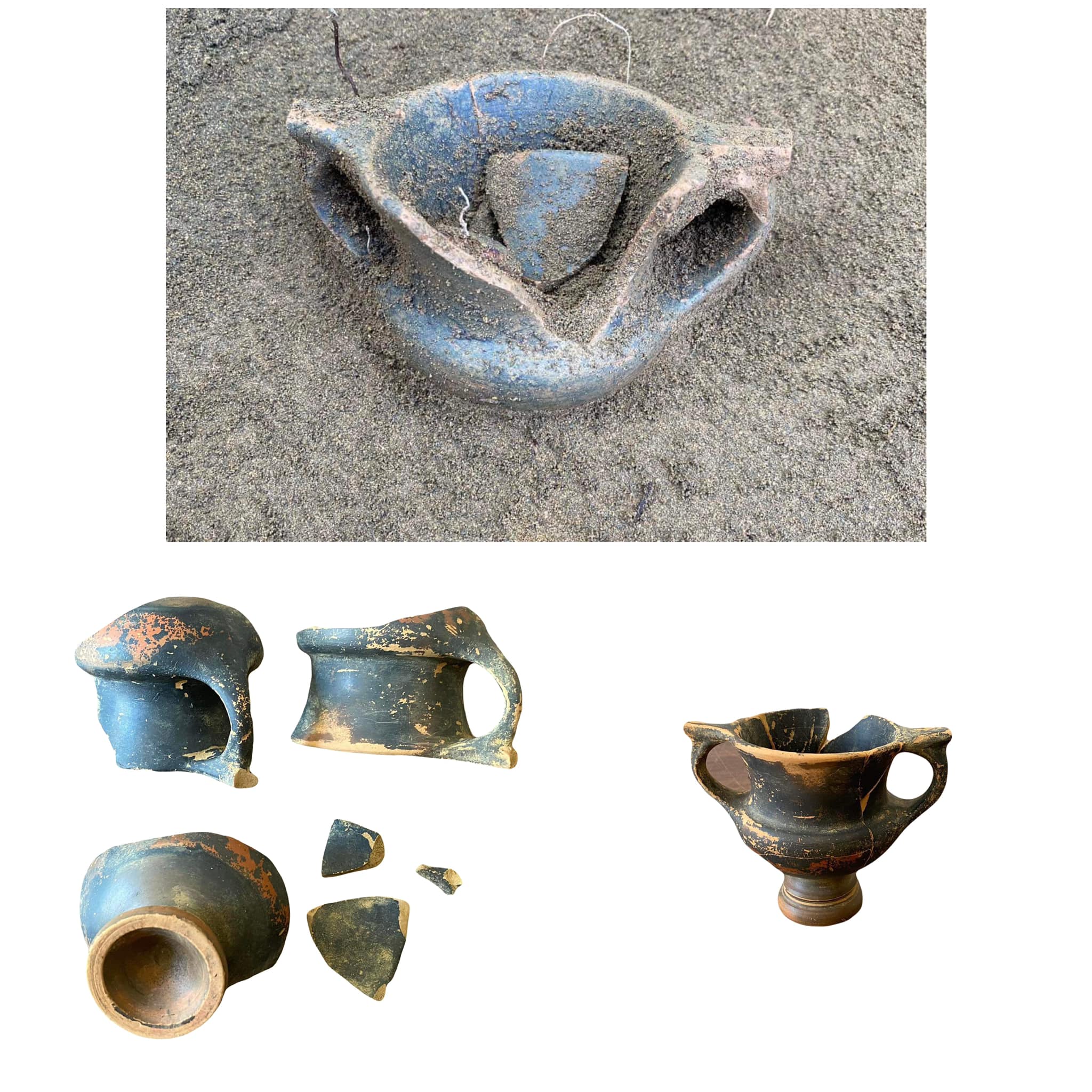 Kantharos was discovered in 2023 in Kobuleti, Pichvnari Hellenistic Cemetery, Fourth-third centuries BC.