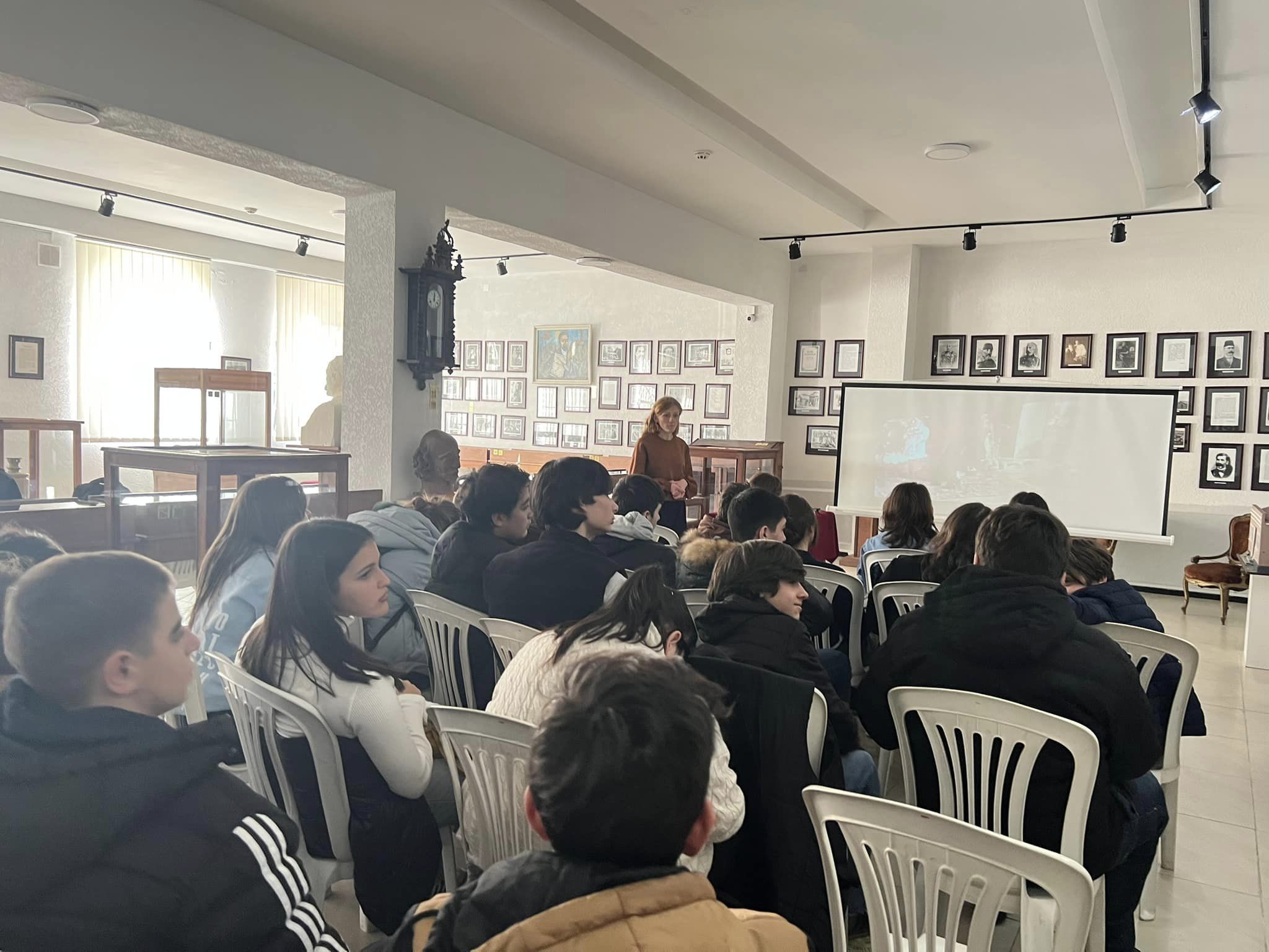 On December 20, a screening of a short film -" Kuchkhi Bedineri," was organized at Ilia Chavchavadze Museum.  Students familiarised with New Year's traditions. The students of the 8th grade of the 8th public school of Batumi attended the screening. Teachers: Manana Jayani, Tamar Okromaishvili.